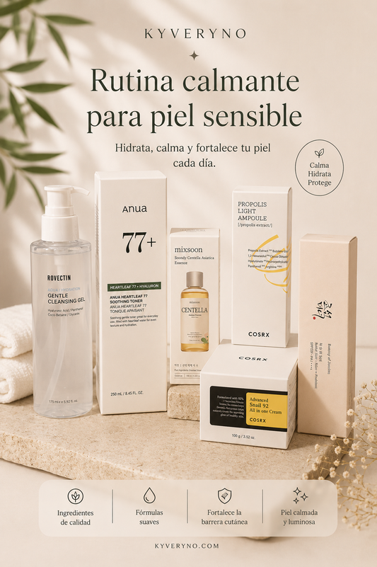 RUTINA COMPLETA · PIEL SENSIBLE - Calma, hidrata y protege tu piel con una rutina de 6 pasos.